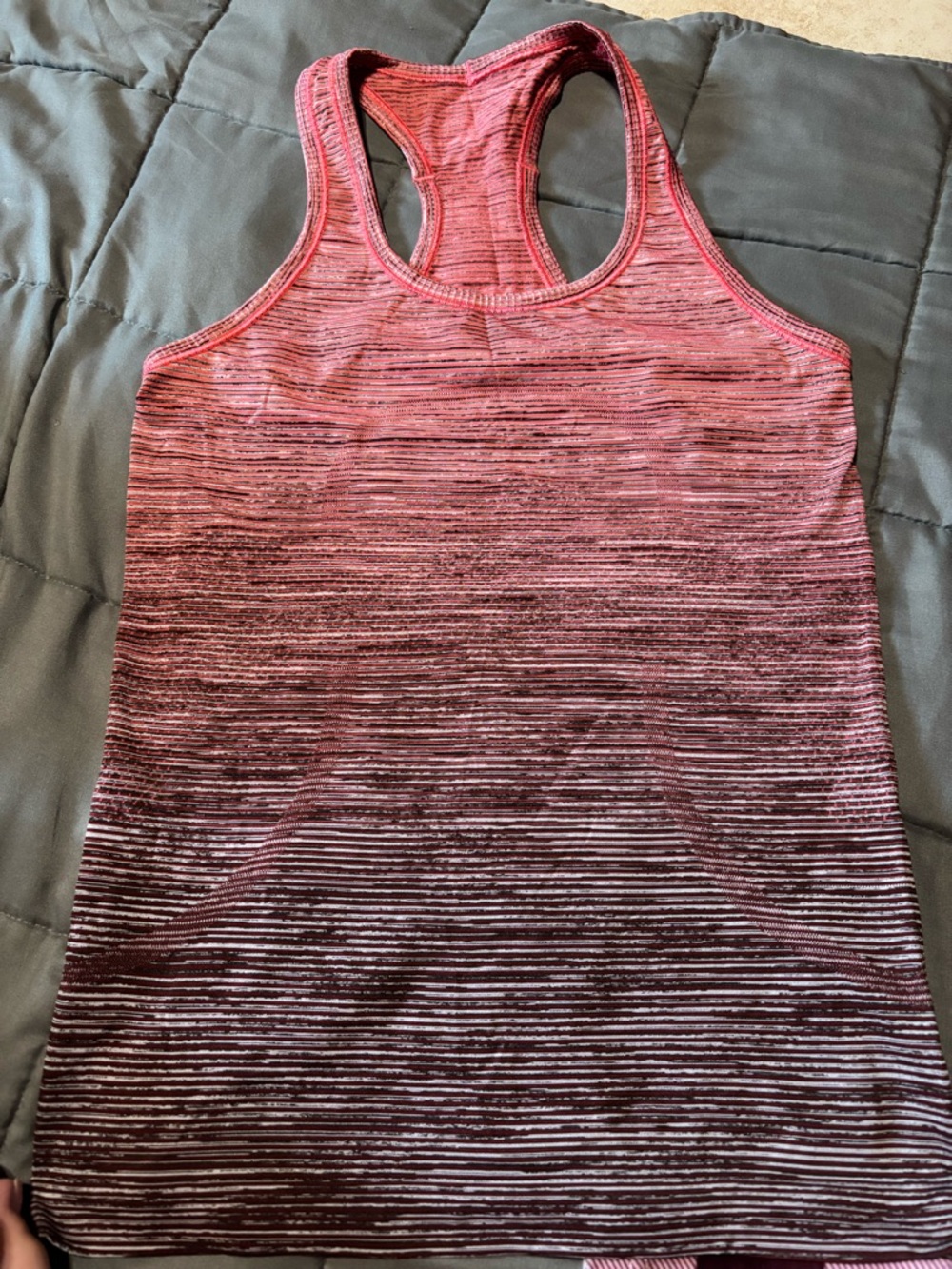 lululemon athletica Pink Ombre Striped Racerback Tank